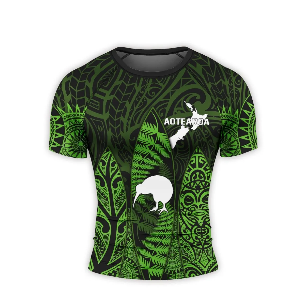 Aotearoa Kiwi Bird Men's Short Sleeve Rash Guard