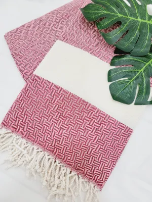 Beach/Bath Sand Free Towels-Easy Carry Quick Dry Thin Towel- Cherry by EBRU Home