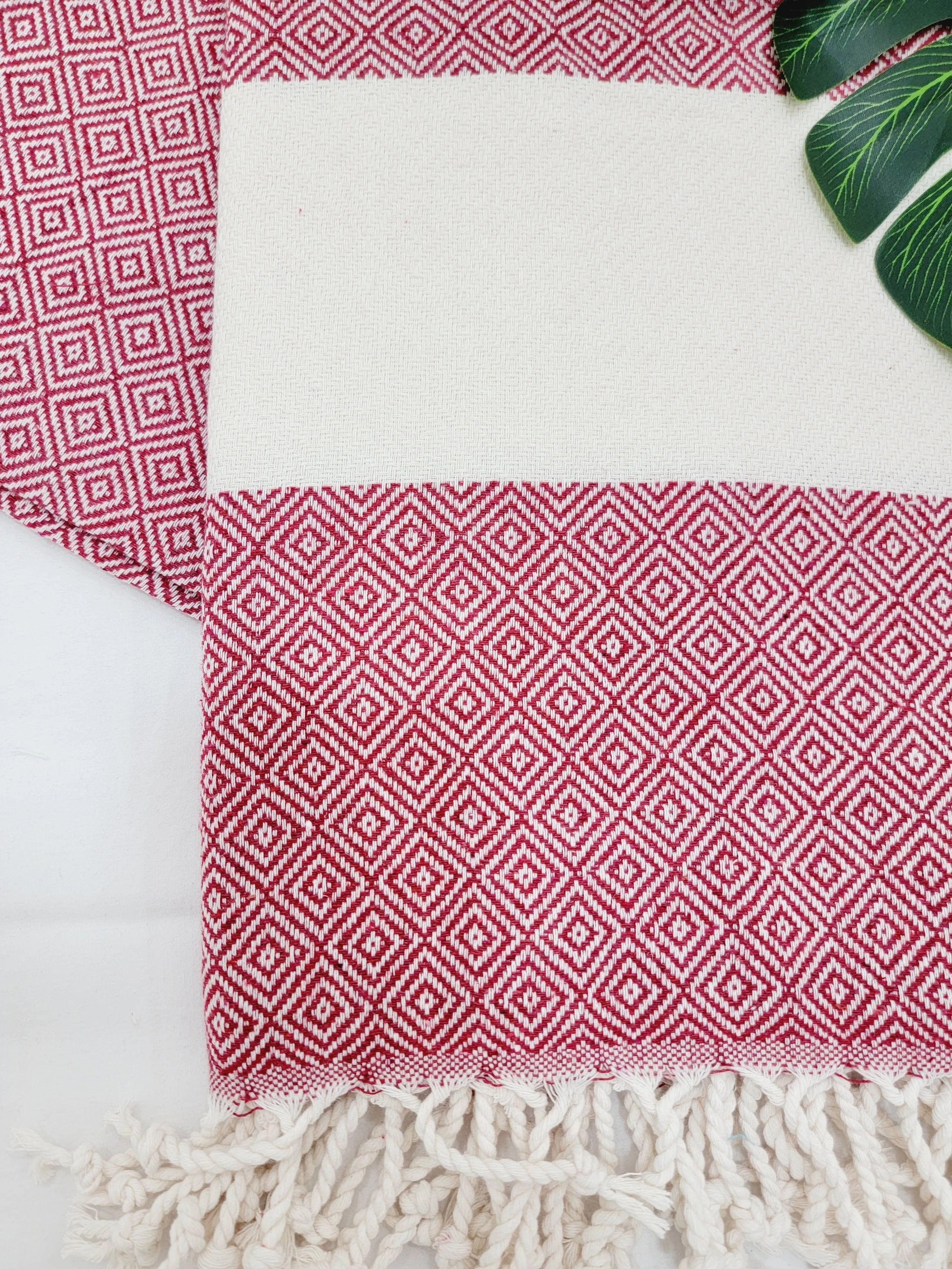 Beach/Bath Sand Free Towels-Easy Carry Quick Dry Thin Towel- Cherry by EBRU Home