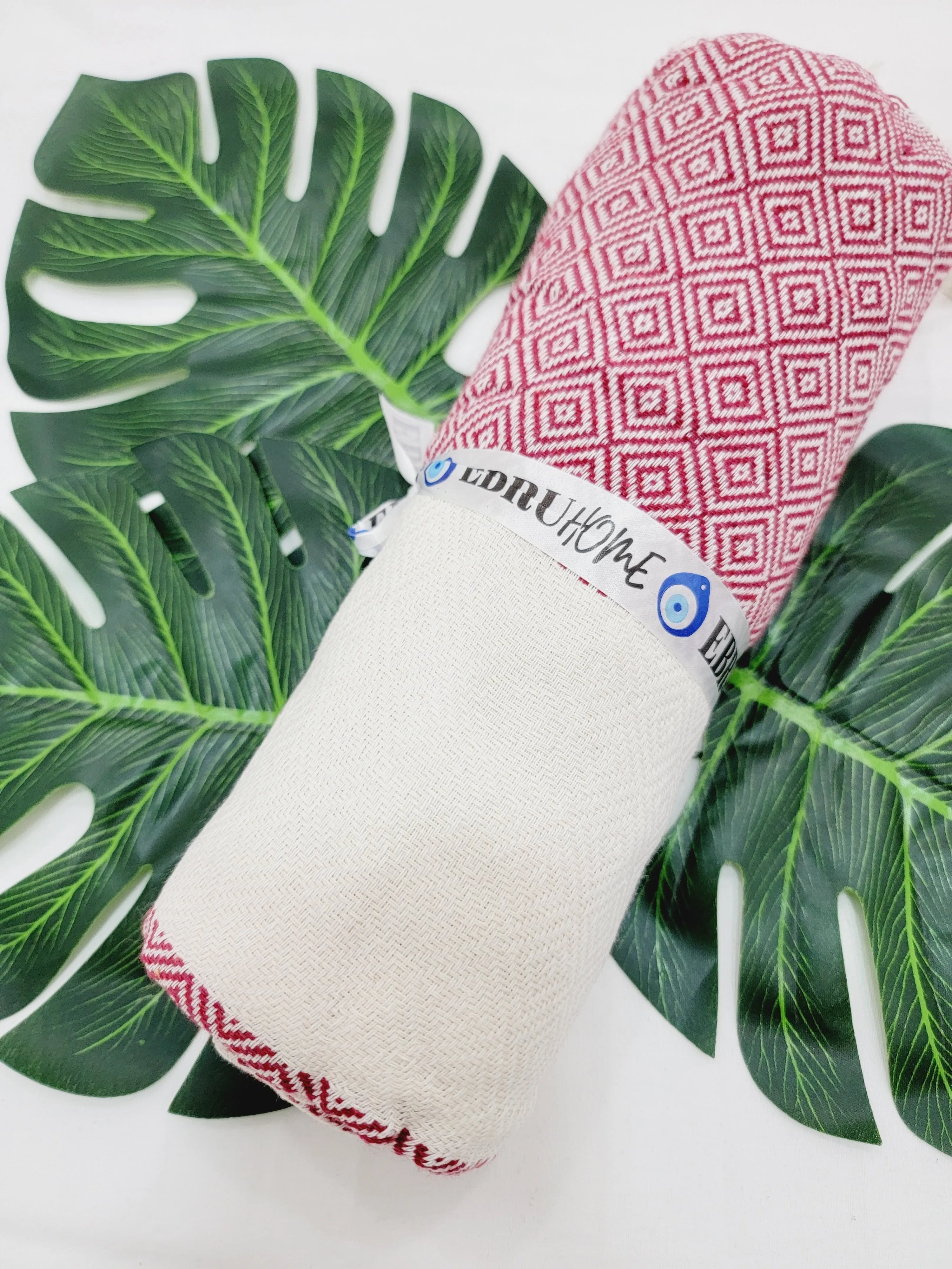 Beach/Bath Sand Free Towels-Easy Carry Quick Dry Thin Towel- Cherry by EBRU Home