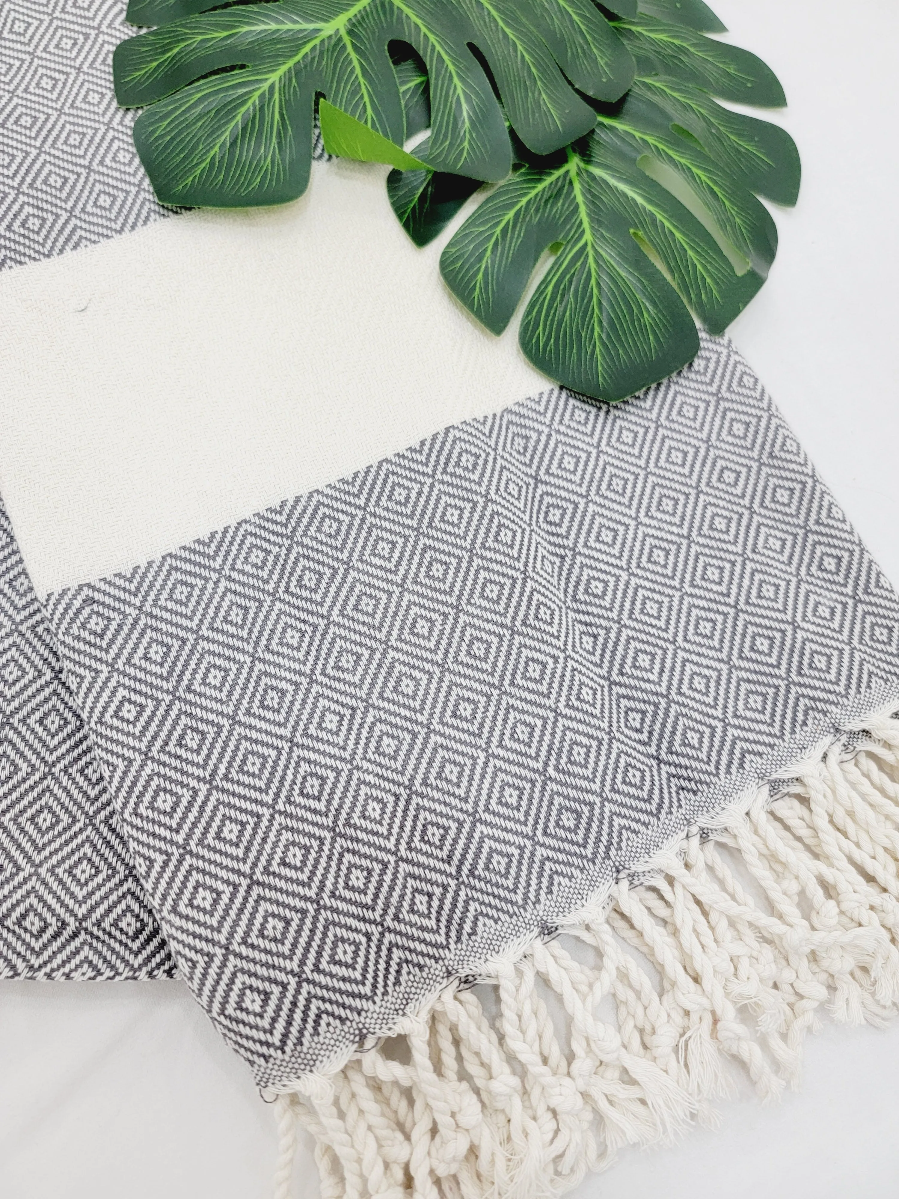 Beach/Bath Sand Free Towels-Easy Carry Quick Dry Thin Towel- Gray by EBRU Home