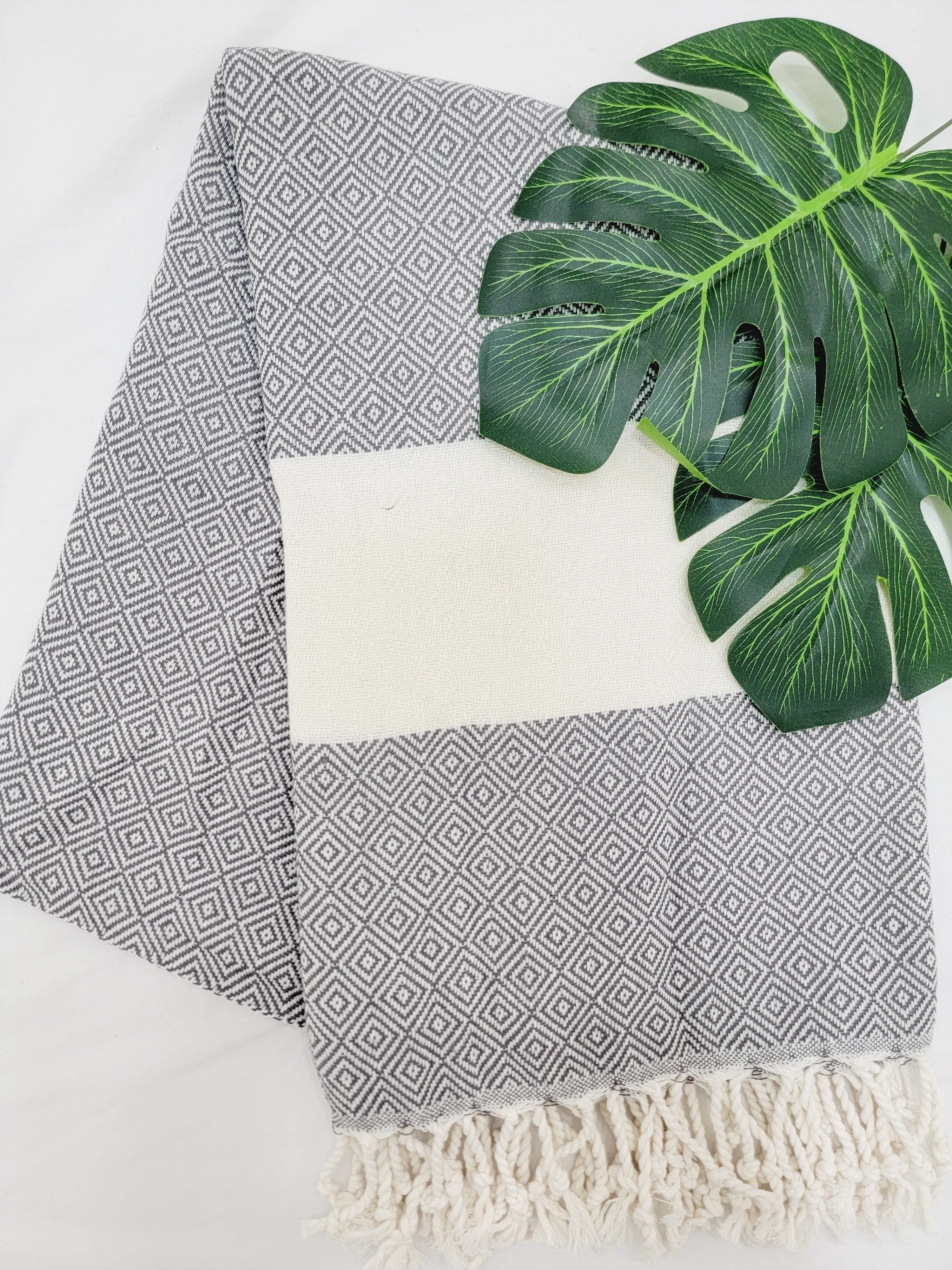 Beach/Bath Sand Free Towels-Easy Carry Quick Dry Thin Towel- Gray by EBRU Home