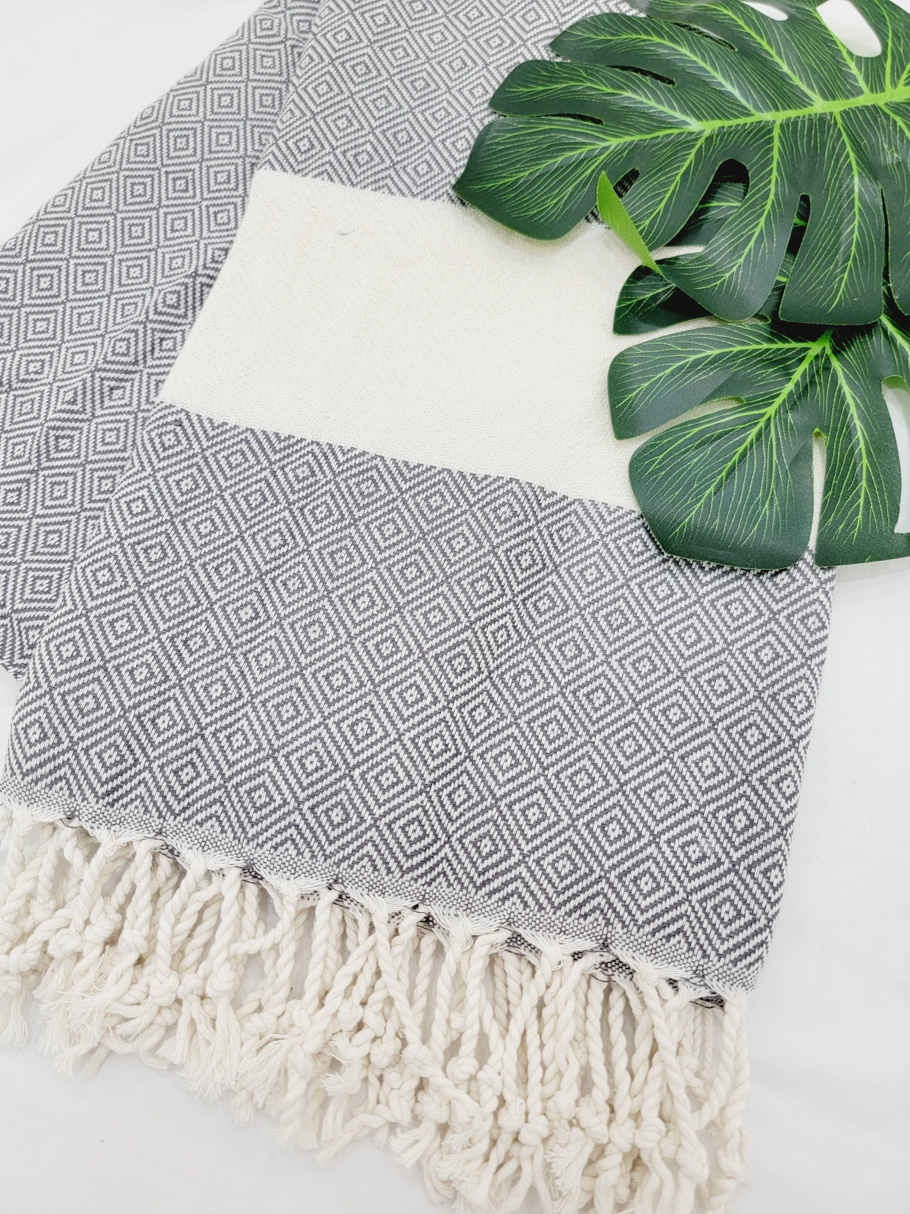 Beach/Bath Sand Free Towels-Easy Carry Quick Dry Thin Towel- Gray by EBRU Home