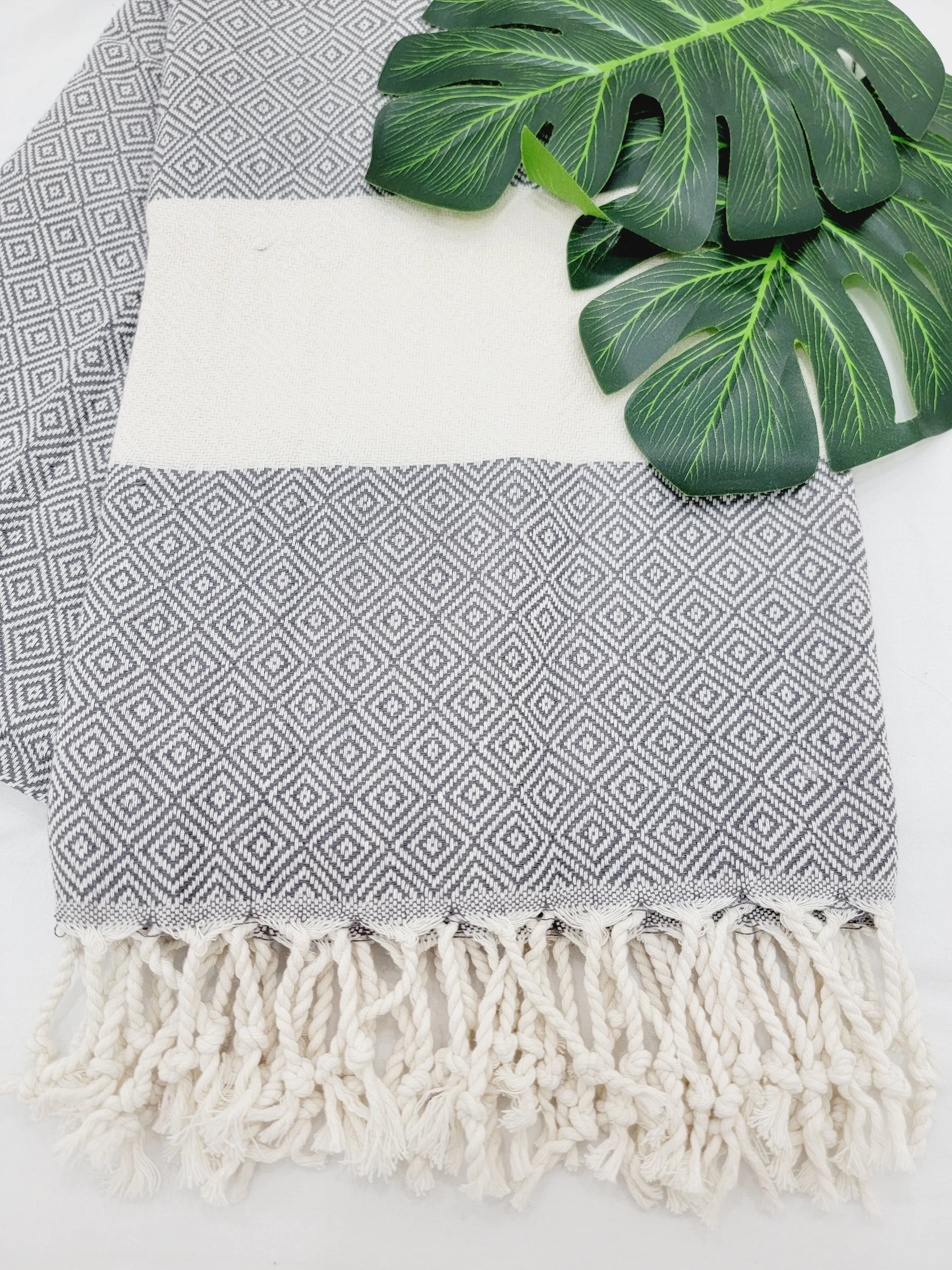 Beach/Bath Sand Free Towels-Easy Carry Quick Dry Thin Towel- Gray by EBRU Home