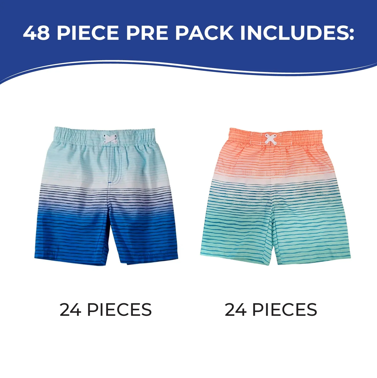 BI-A225 - Wholesale Infant Boy's Striped Gradient Swim Trunks