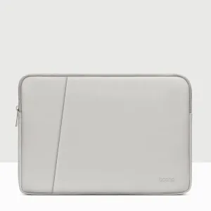 Double-Layer Leather Laptop Bag - 13 / 13.3 / 14 Inch - Gray