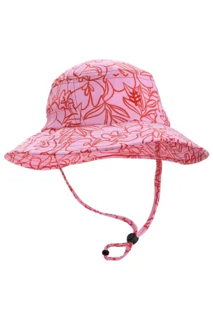 Kid's Caspian Bucket Hat  |  Tropical Orchid Sketched Floral