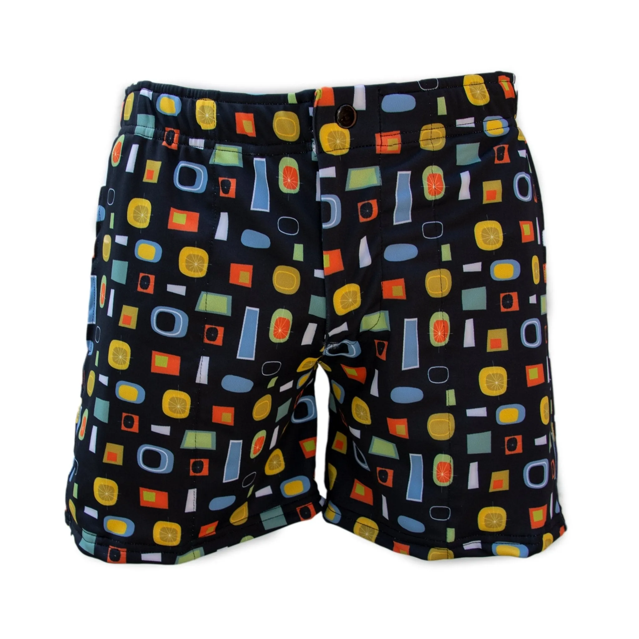 Mod Swim Shorts - Atomic Black - Longer Length