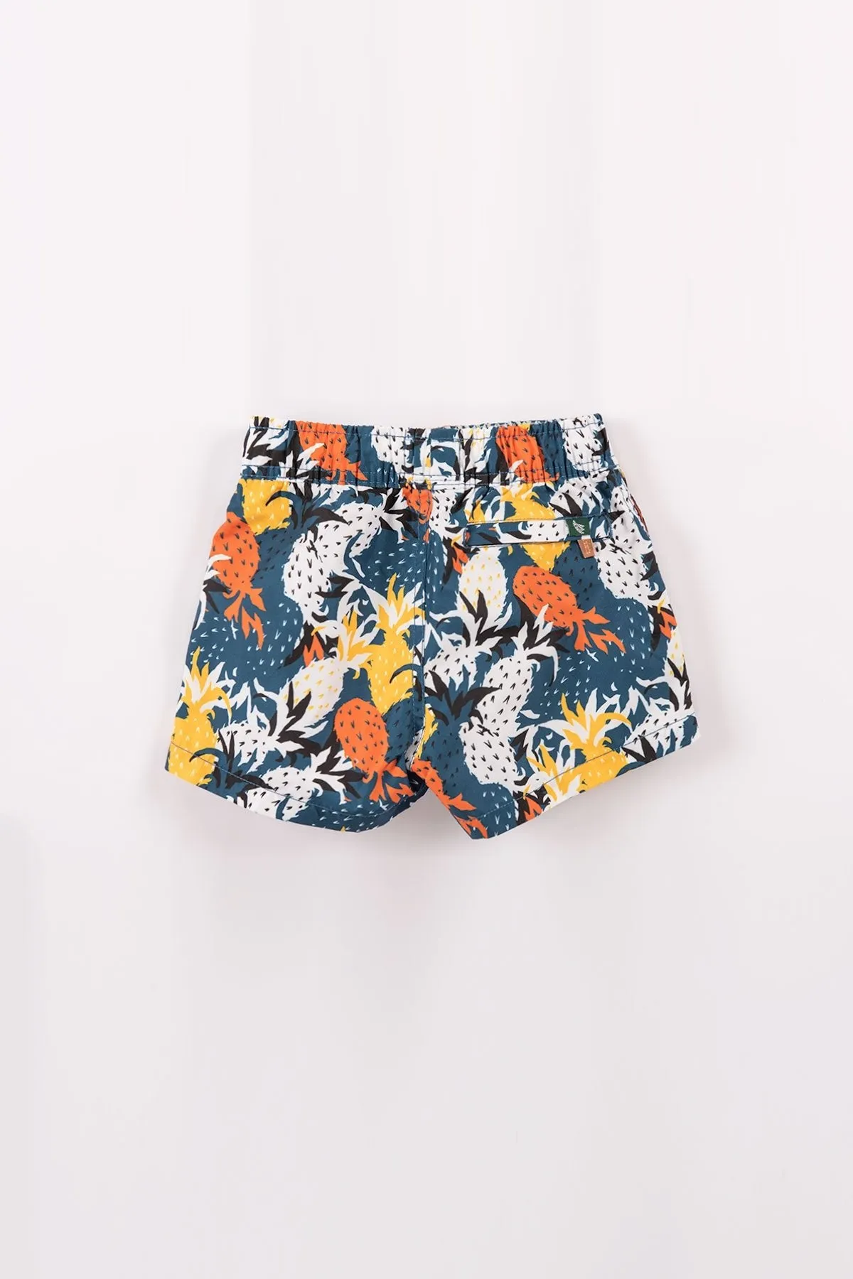 Navy Pineapple Boys Swim Trunks