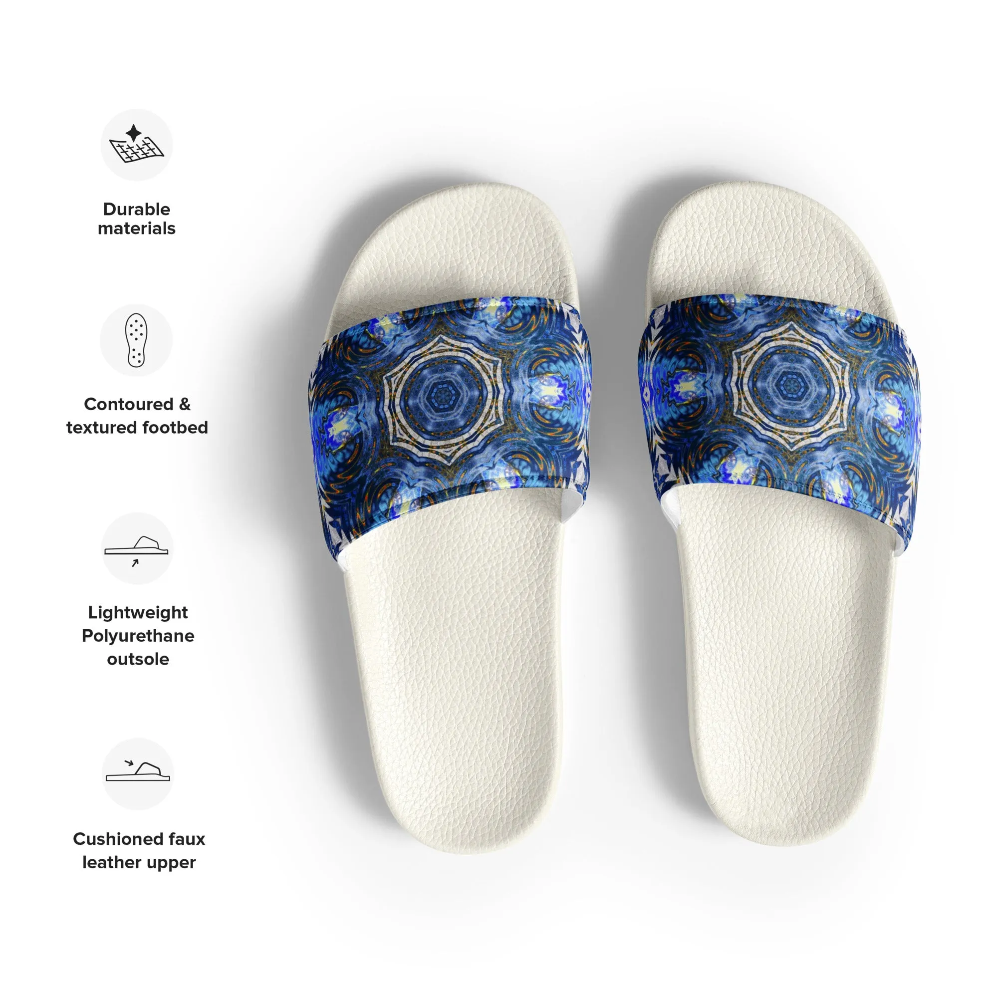 "Whirling Petals" Collection - Designer Men’s slides