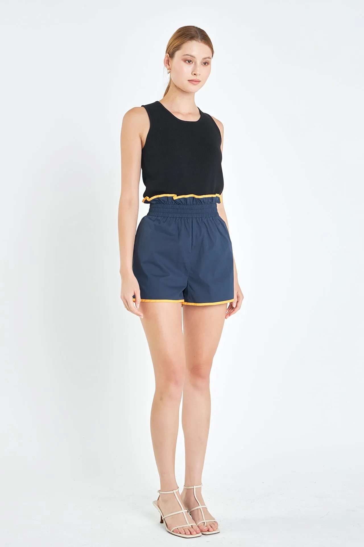 Shorts with Colorblock Binding