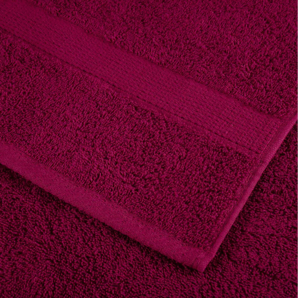 vidaXL 6 Piece Premium Towel Set SOLUND Bordeaux 600 gsm - Soft, Absorbent & Durable Cotton Towels
