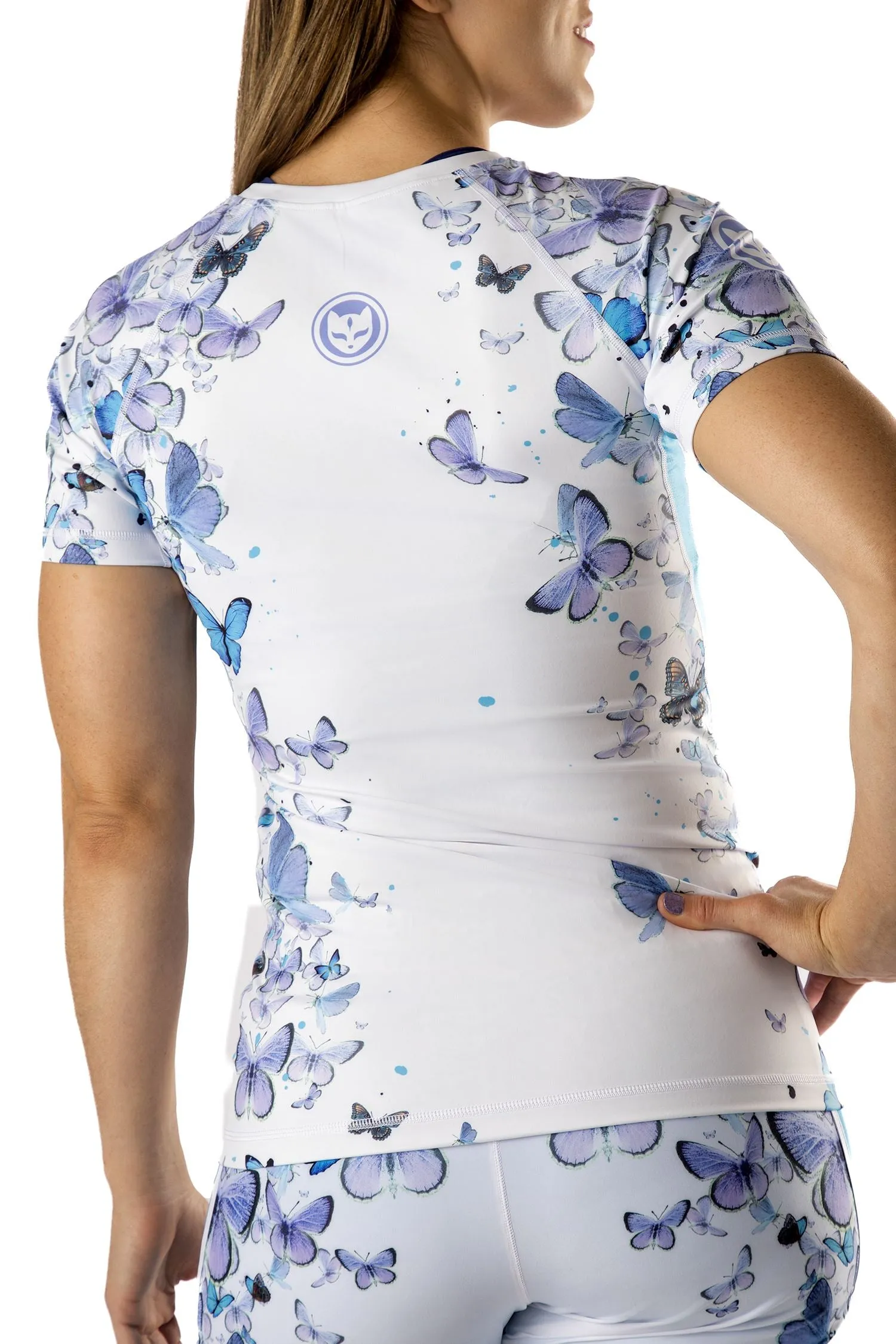 Women's Lyzz Mitrovic Butterfly Jiu Jitsu Art Wear Rashguard - Short Sleeve